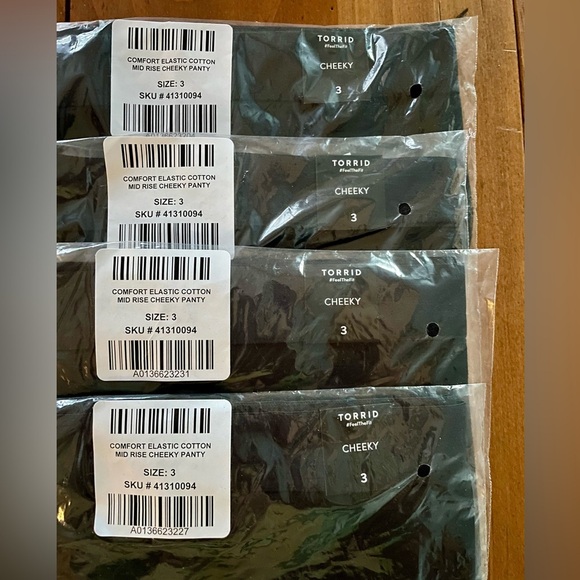 NWT Bundle of 4 Torrid Comfort Elastic Cotton Mid Rise Cheeky Panties - … - Picture 7 of 10